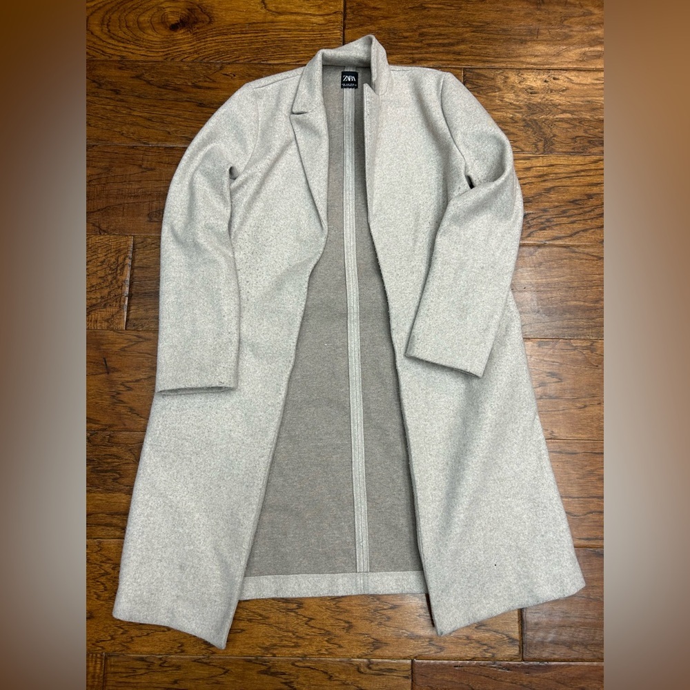Zara Gray Open Front Coat